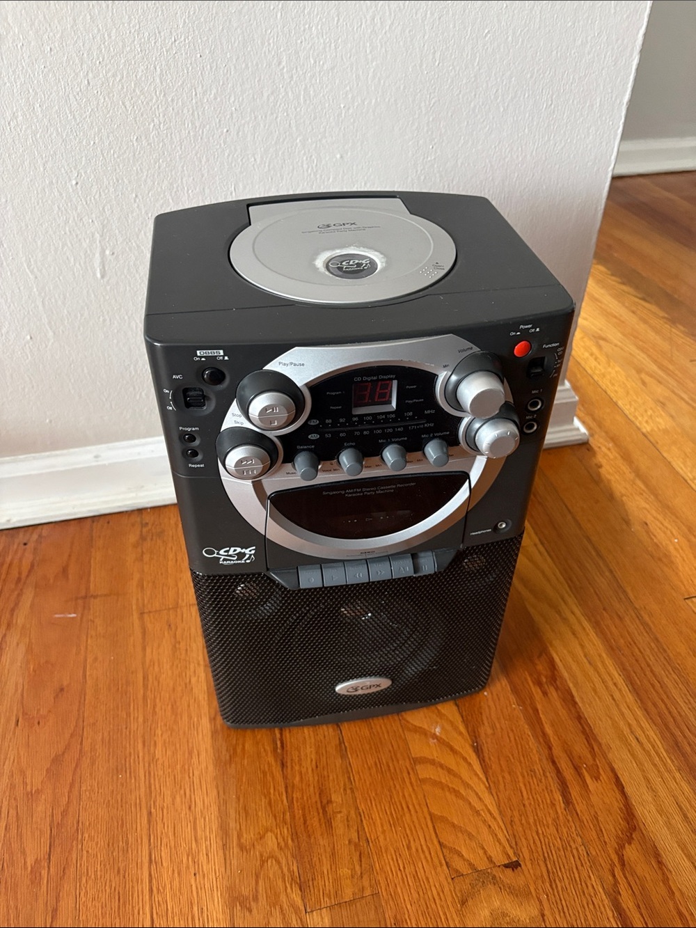 Black and Silver Portable CD Stereo System - Brand Unspecified